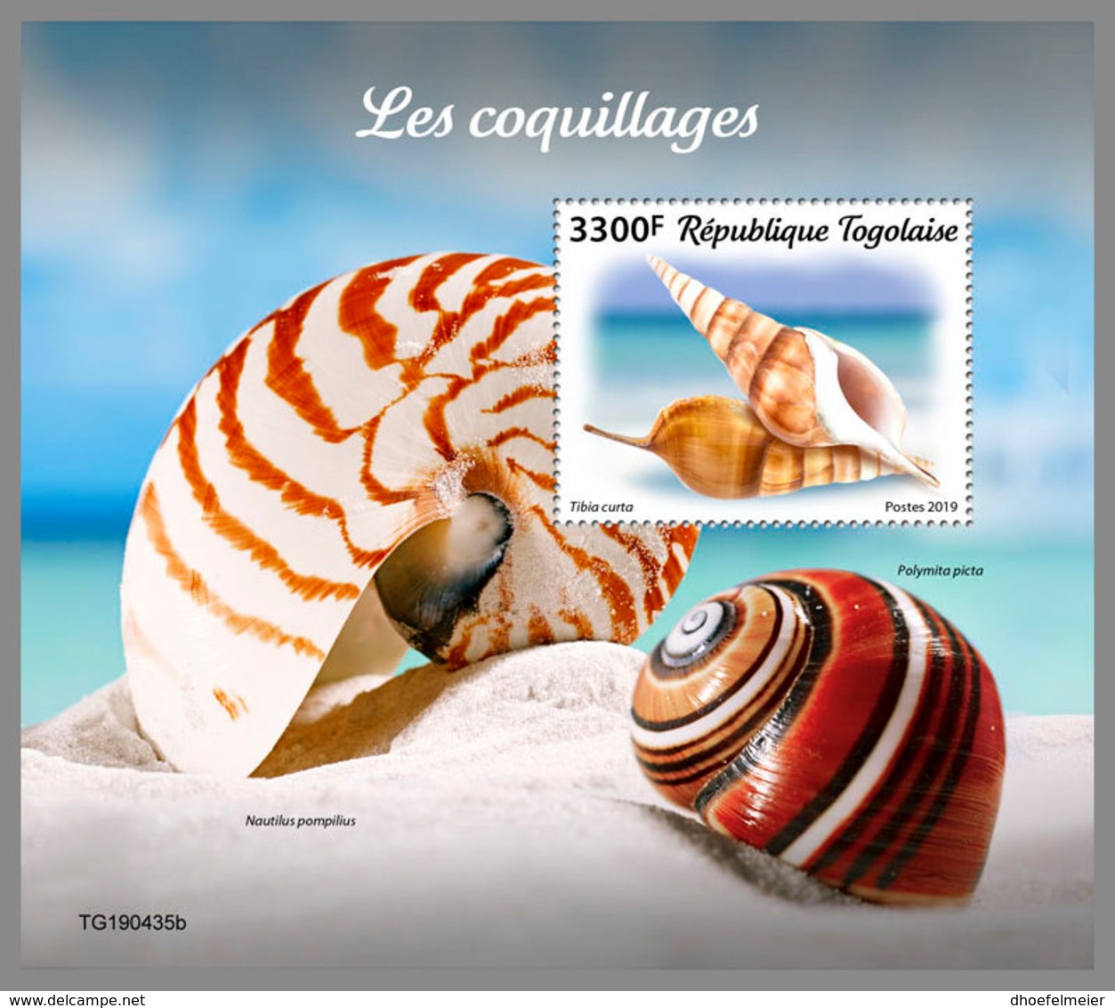 TOGO 2019 MNH Shells Muscheln Coquillages S/S - OFFICIAL ISSUE - DH1946 - Muscheln