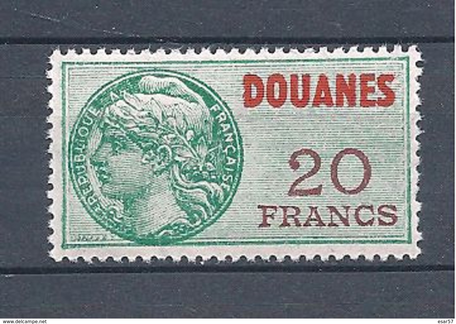 FRANCE FISCAUX DOUANES 20 Francs ** N° 33 - Autres & Non Classés