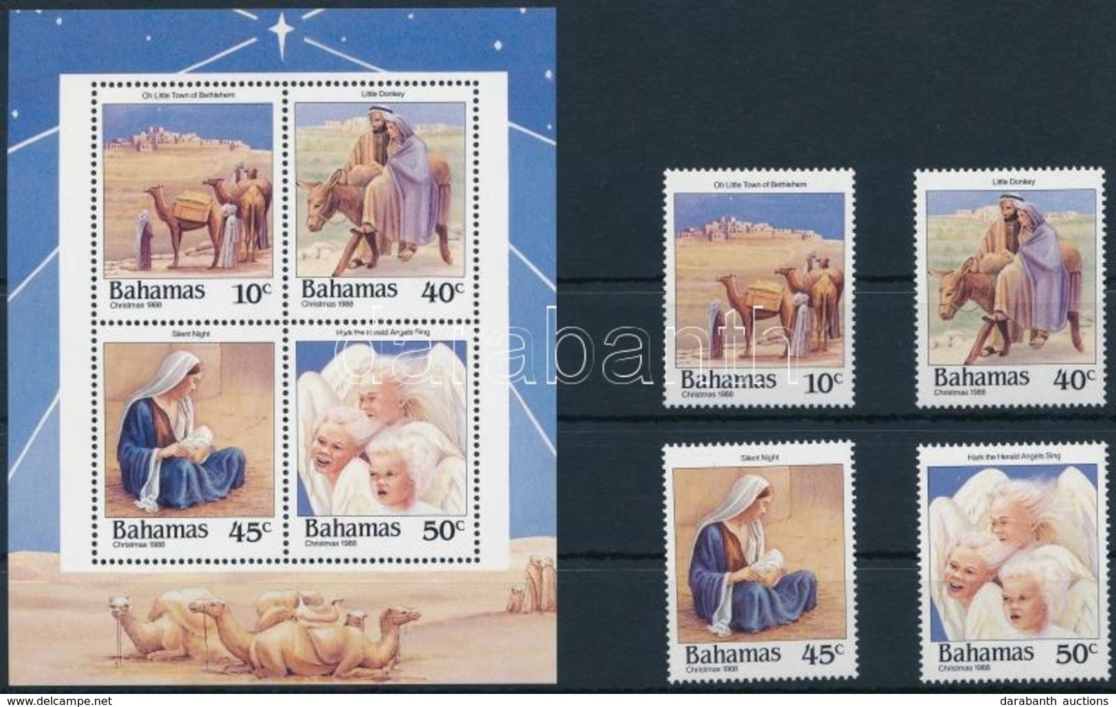 ** 1988 Karácsony Sor + Blokk,
Christmas Set + Block
Mi 686-689 + Mi 55 - Sonstige & Ohne Zuordnung