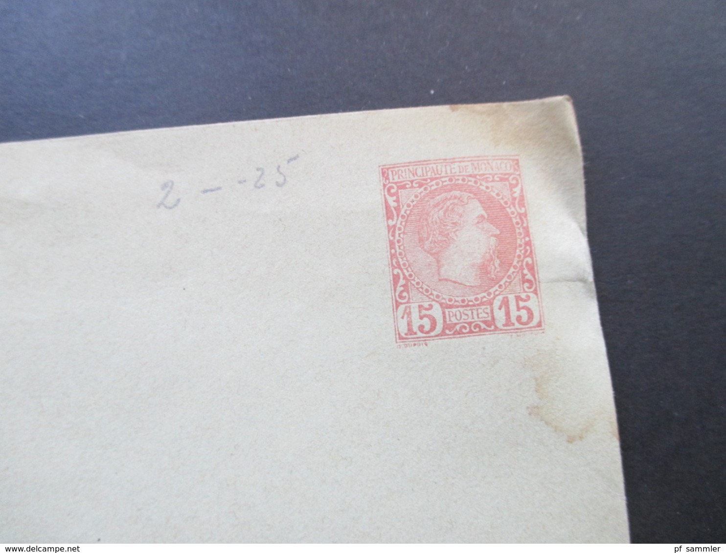 Monaco Um 1885 Ganzsache Umschlag U 2 C Ungebraucht!! - Brieven En Documenten
