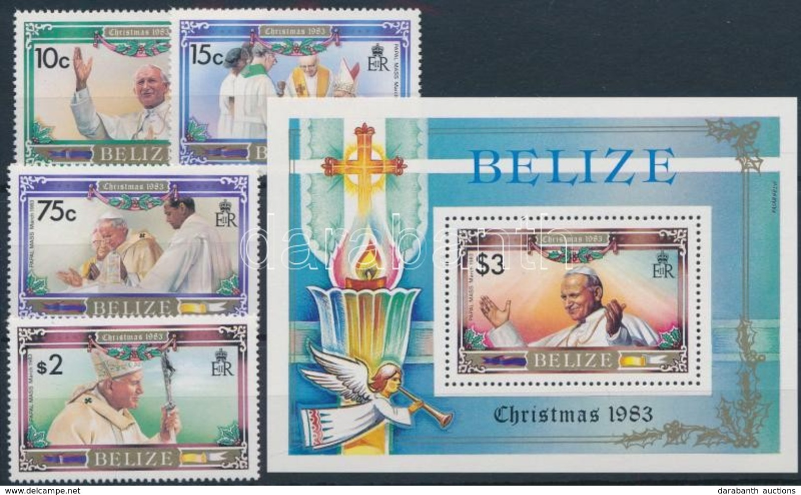 ** 1983 Karácsony, Pápa Sor + Blokk,
Christmas, Pope Set + Block
Mi 724-727 + Mi 62 - Other & Unclassified