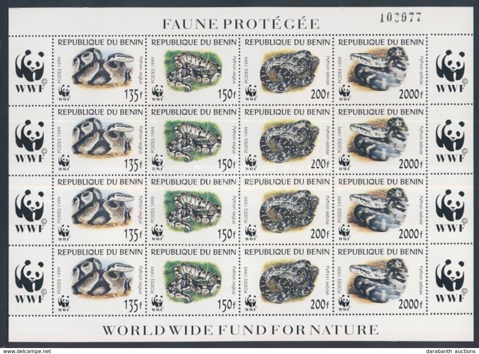 ** 1999 WWF Piton Kisív Mi 1159-1162 - Sonstige & Ohne Zuordnung