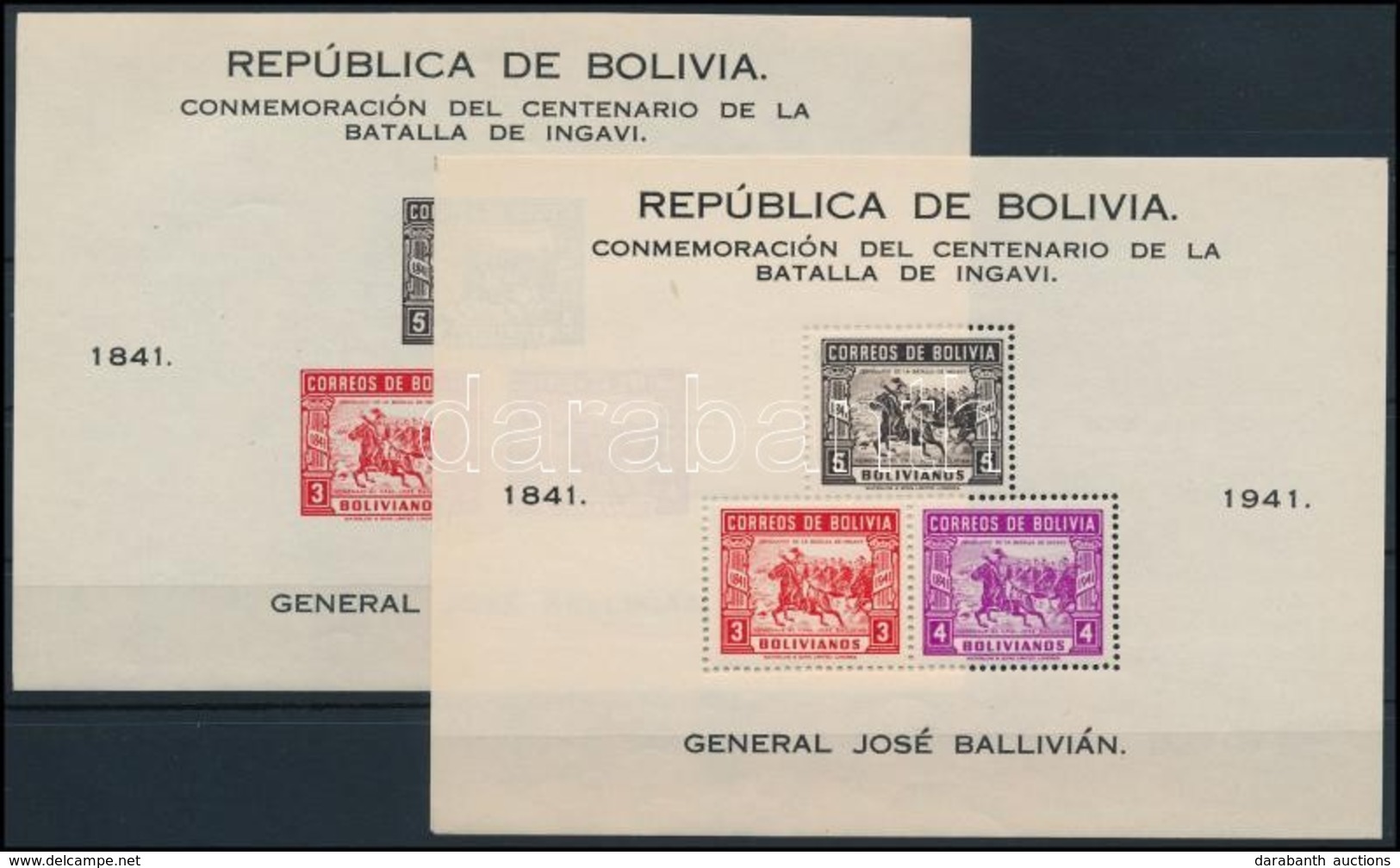 ** 1943 Az Ingavi Csata évfordulója Blokksor Mi 1-2 BC - Other & Unclassified