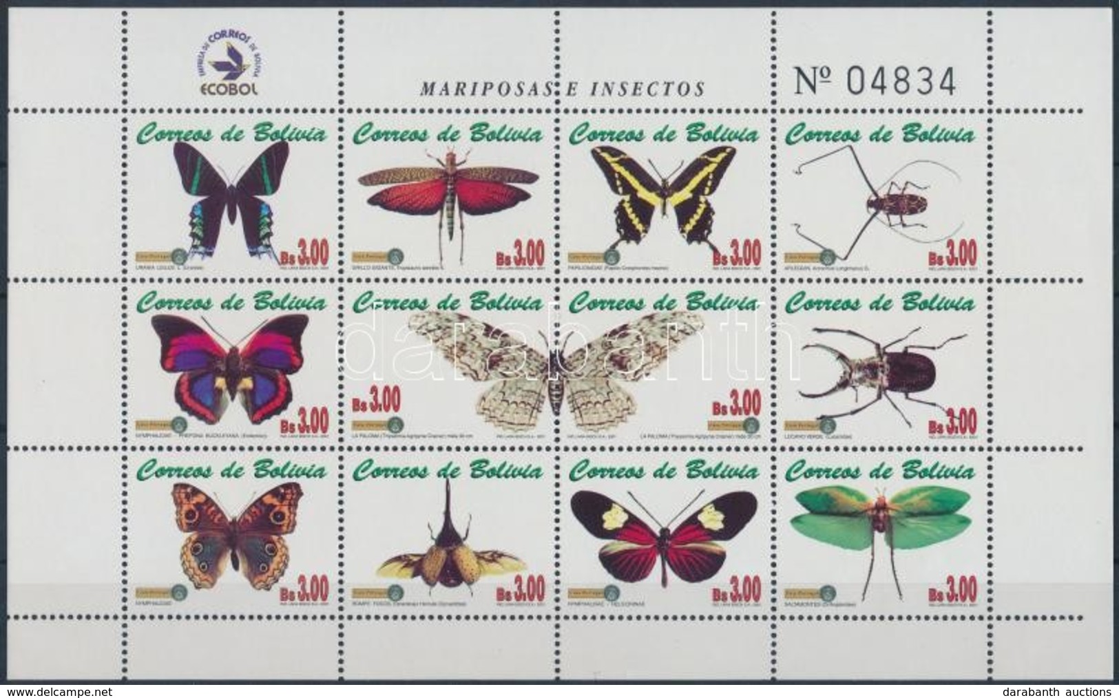** 2002 Pillangók Kisív Mi 1516-1527 - Sonstige & Ohne Zuordnung