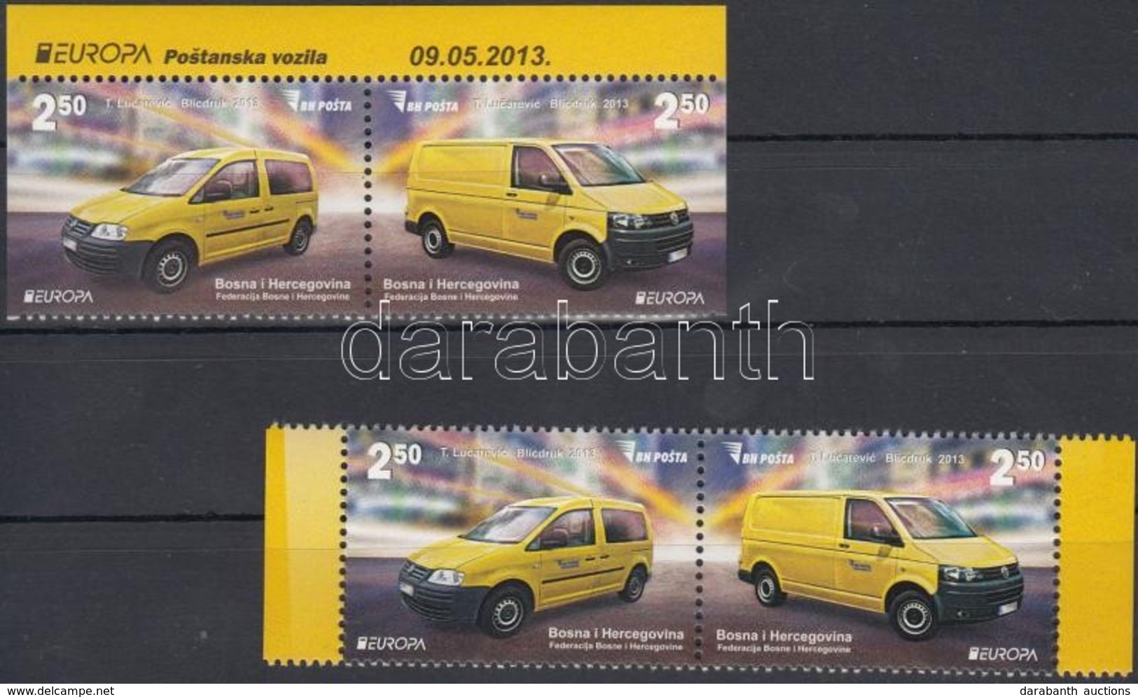 ** 2013 Europa CEPT Postai Járművek Pár + Pár Bélyegfüzetből Mi 618-619 - Other & Unclassified