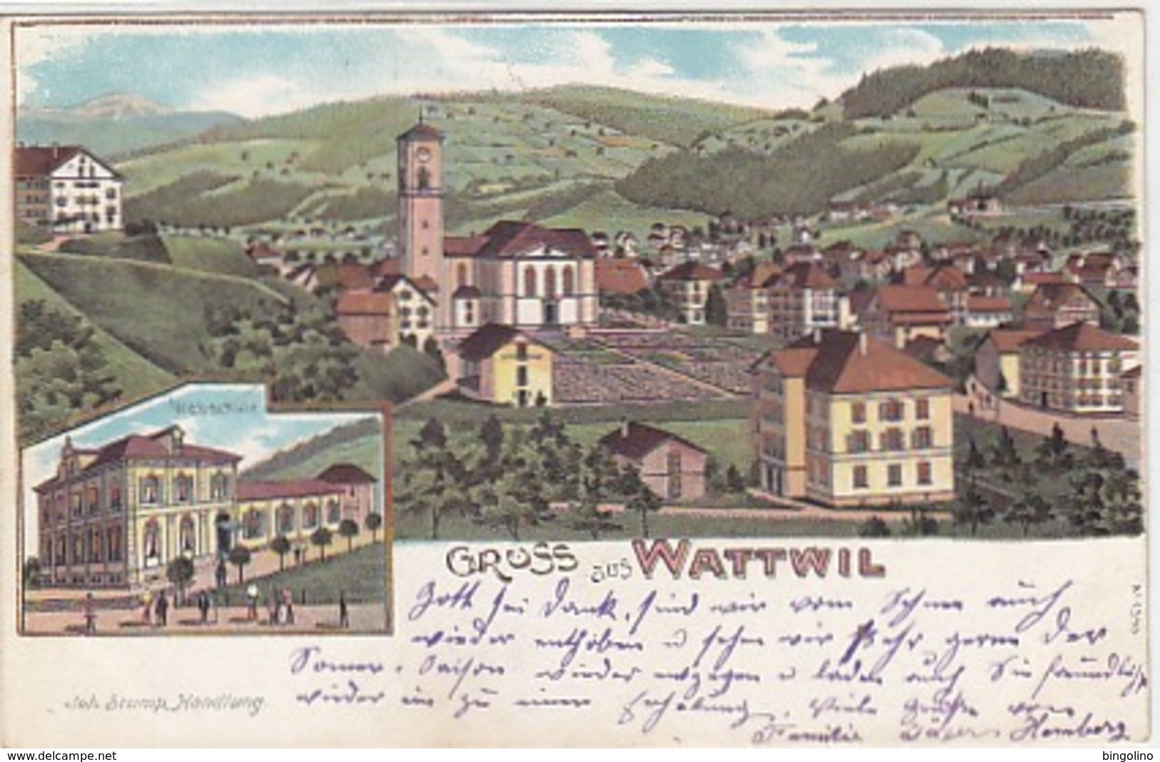 Gruss Aus Wattwil - Webschule - Litho - Verl.Joh.Stump - 1900           (P-191-61103) - Wattwil