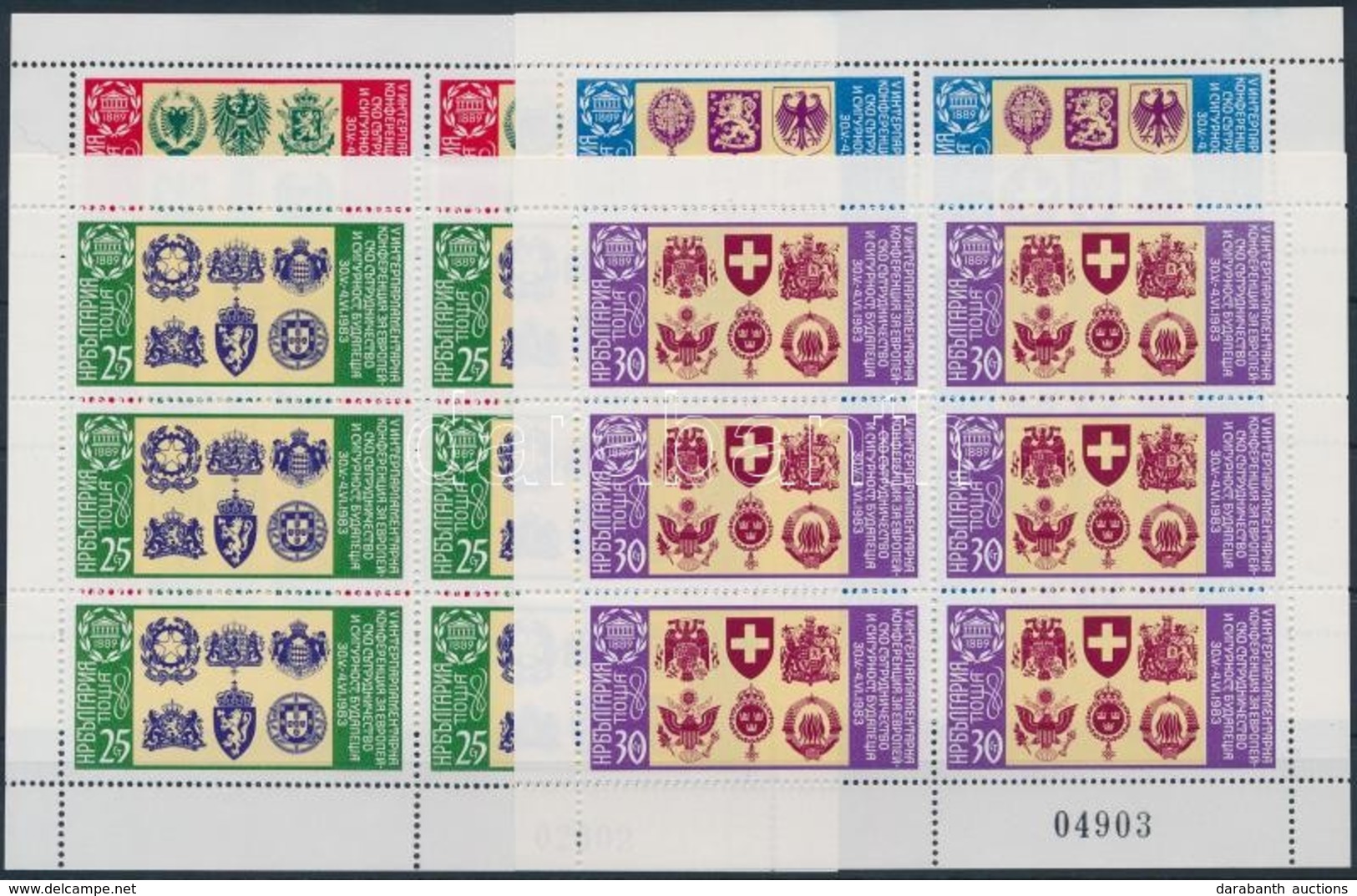 ** 1983 Konferencia: Címerek Kisívsor,
Conference: Coat Of Arms Minisheet Set
Mi 3174-3177 - Other & Unclassified