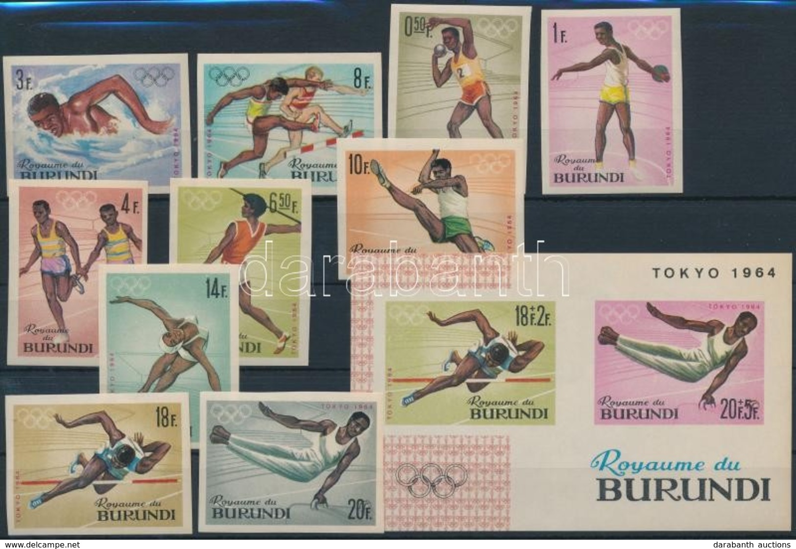 ** 1964 Nyári Olimpia Sor Mi 125-134 B + Blokk 5 B - Sonstige & Ohne Zuordnung