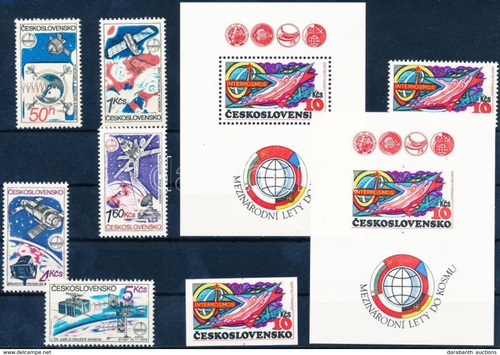 ** 1980 Interkozmoszprogram: űrkutatás Sor + Blokkból Kitépett Fogazott + Vágott Bélyeg Mi 2558-2563 (2563 A-B) + Fogazo - Other & Unclassified