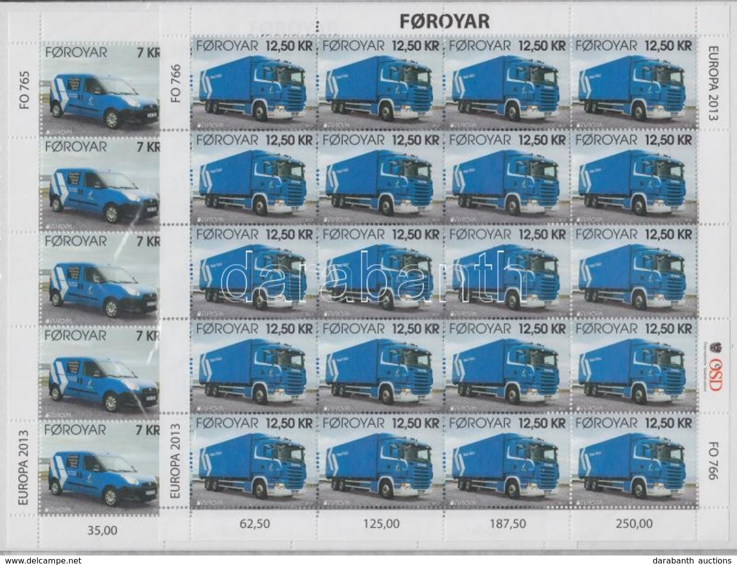 ** 2013 Europa CEPT Postai Járművek Kisívpár Mi 781-782 - Otros & Sin Clasificación