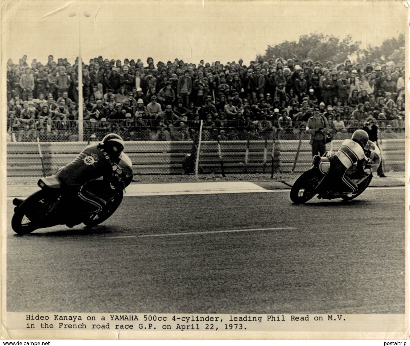 Phil Read, Hideo Kanaya 1973 +-24cm X 18cm  Moto MOTOCROSS MOTORCYCLE Douglas J Jackson Archive Of Motorcycles - Otros & Sin Clasificación