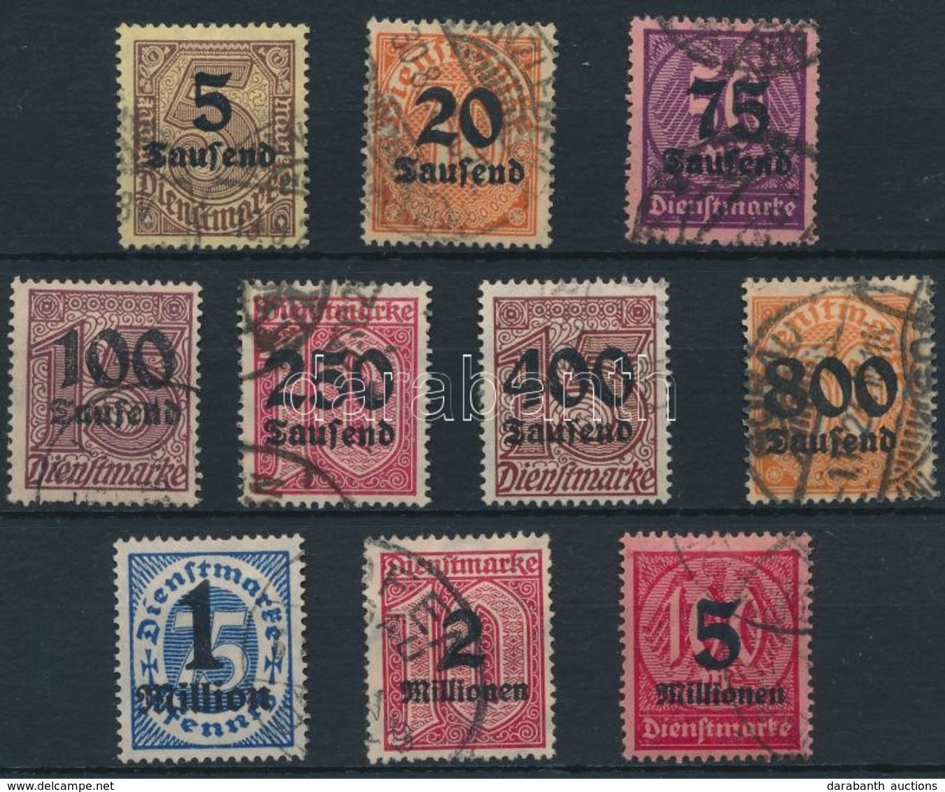 O 1923 Hivatalos Sor Mi 89-98 - Andere & Zonder Classificatie