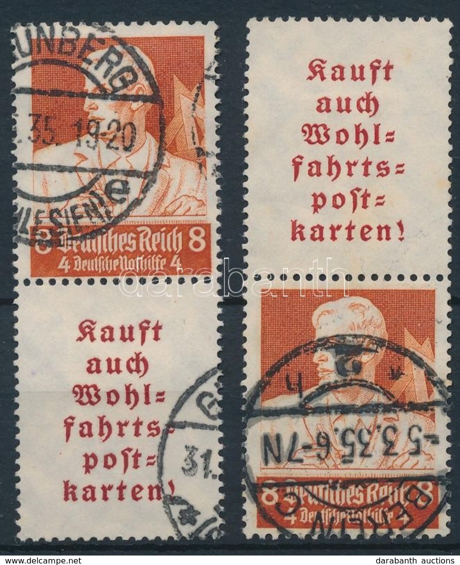 O 1934 Segélybélyeg; Foglalkozások 2 Klf Füzetösszefüggés / 2 Booklet Units Mi S223, S225 - Other & Unclassified