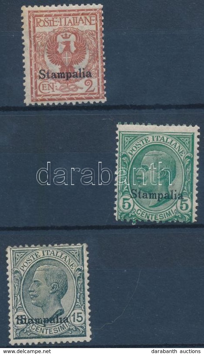 * 1912 Forgalmi 3 érték Stampalia Felülnyomással Mi 3-4, 6 XIII - Altri & Non Classificati