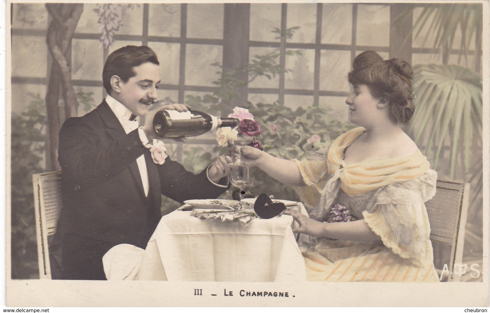 CARTE FANTAISIE. CPA COLORISEE. COUPLE. SÉRIE COMPLÈTE DE 5 CARTES.  " APRES BAL ". - Coppie