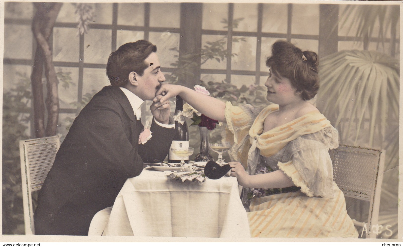 CARTE FANTAISIE. CPA COLORISEE. COUPLE. SÉRIE COMPLÈTE DE 5 CARTES.  " APRES BAL ".