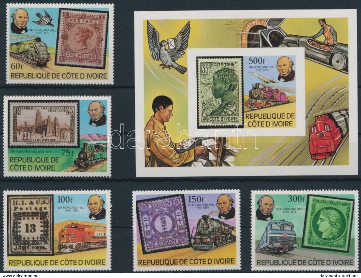 ** 1979 Rowland Hill Sor Mi 606-610 Fogazott + Blokk 14 Vágott - Altri & Non Classificati