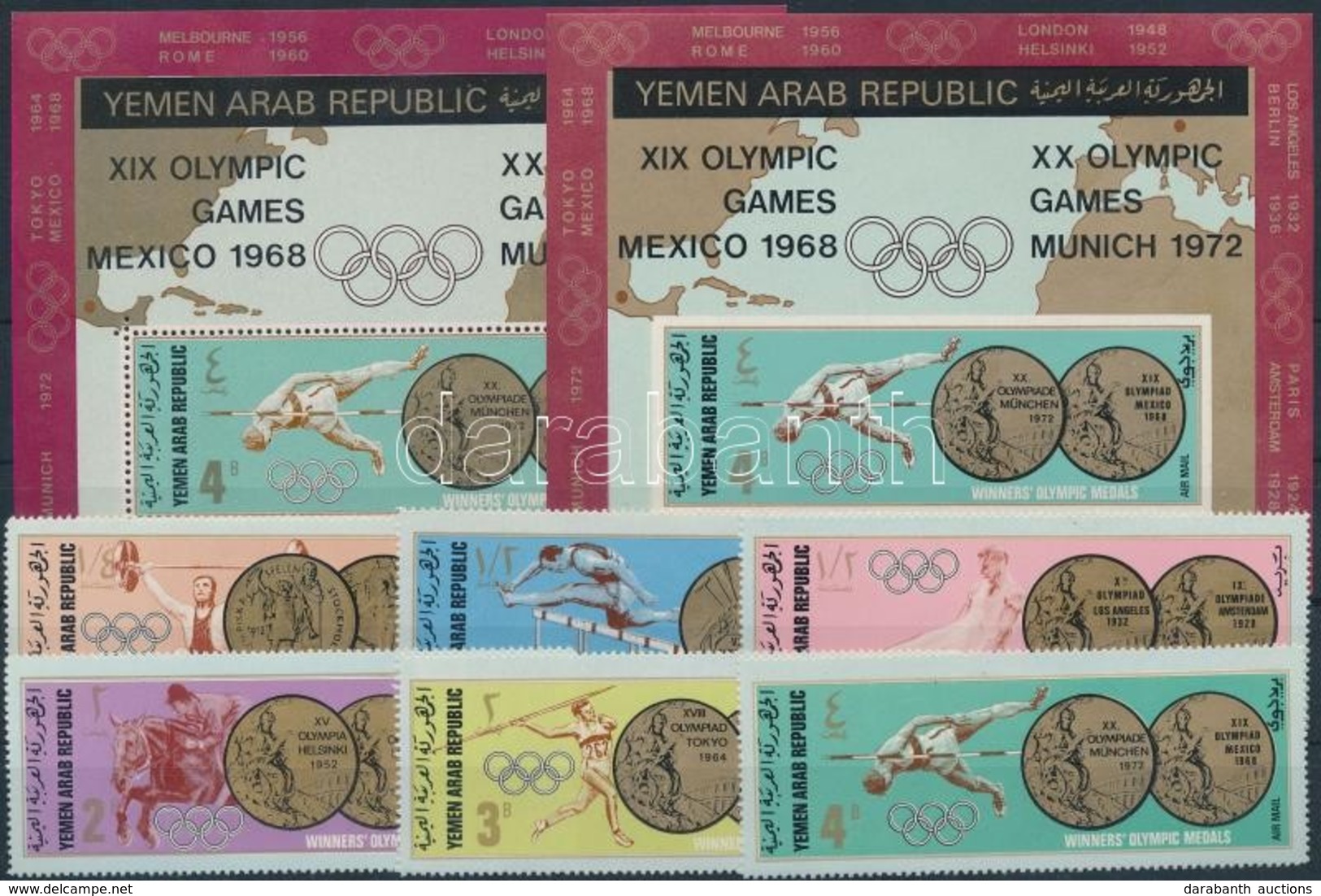 ** 1968 Nyári Olimpia Sor Mi 796-801 + Blokkpár 78-79 - Other & Unclassified