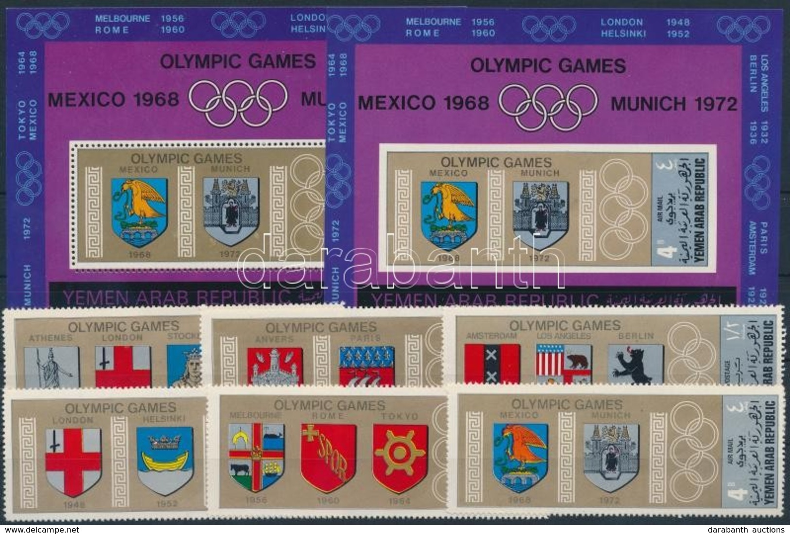 ** 1968 Nyári Olimpia Sor Mi 822-837 + Blokkpár 84-85 - Other & Unclassified