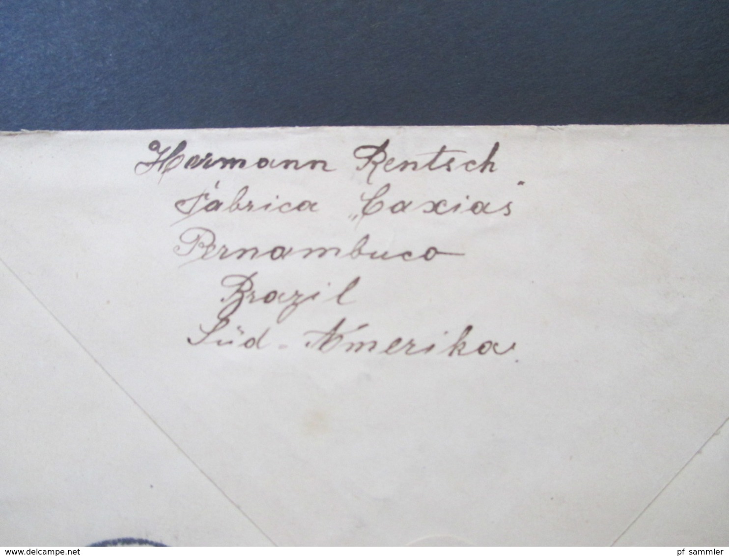 Brasilien 1897 GA Umschlag Zusatzfrankaturen Landschaft Von Pernambuco Nach Dresden Gesendet! Firmenbeleg - Cartas & Documentos