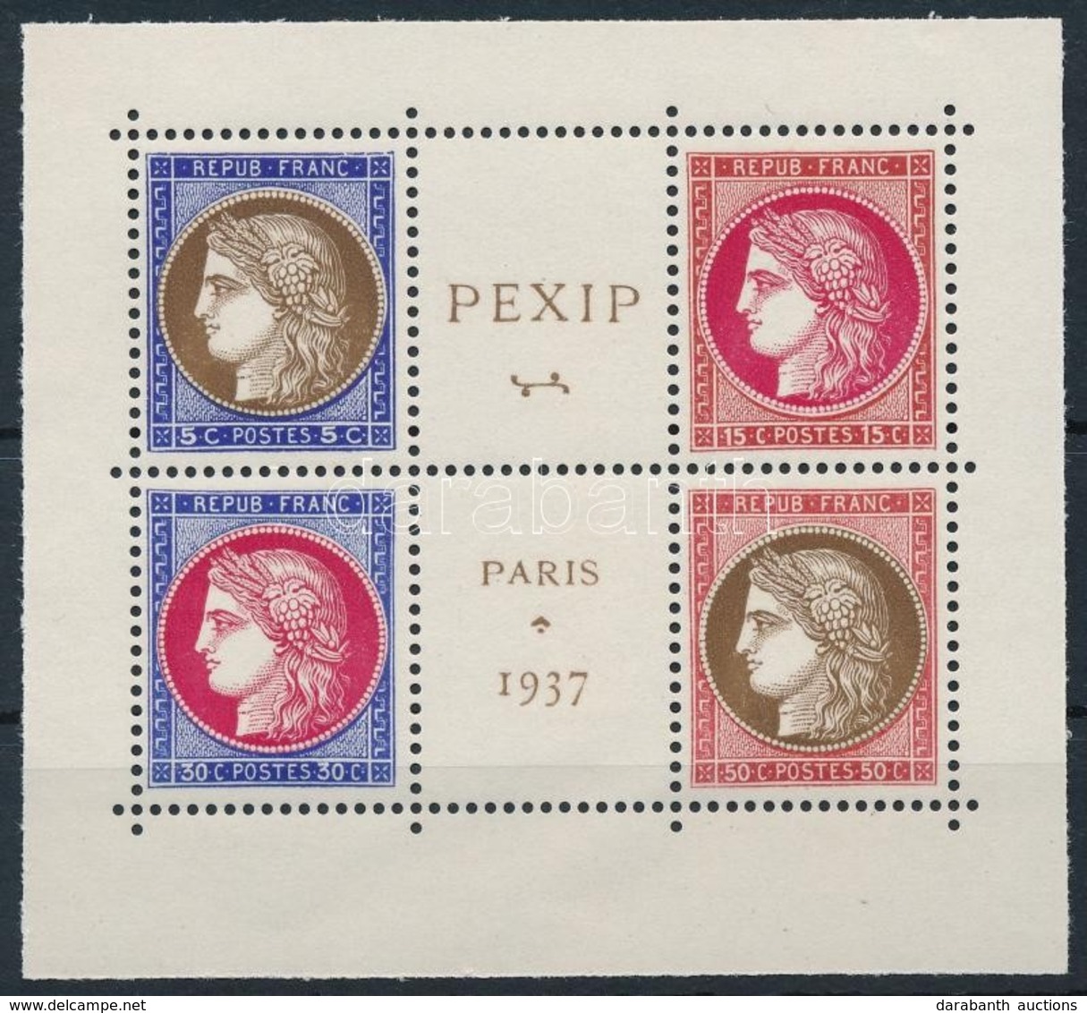 ** 1937 Nemzetközi Bélyegkiállítás PEXIP Blokkból Kivágott Négyestömb,
International Stamp Exhibition PEXIP Block Of 4 C - Otros & Sin Clasificación