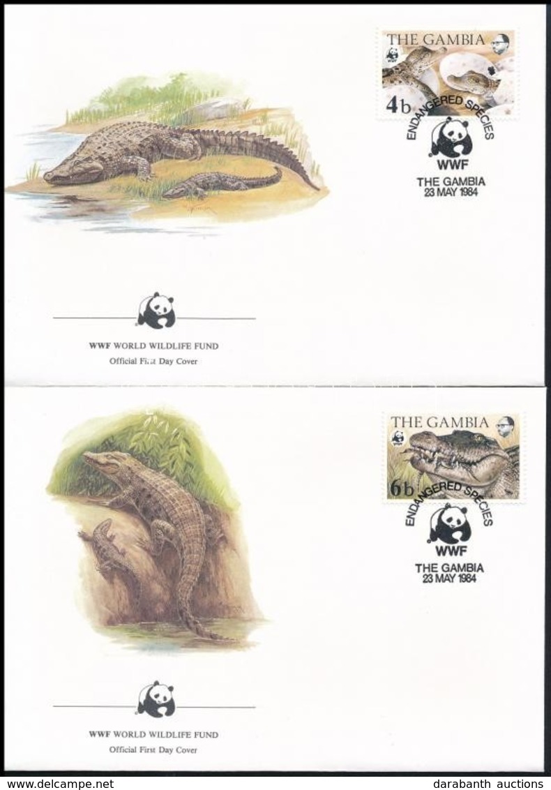 1984 WWF: Nílusi Krokodil Sor Mi 517-520 4 FDC-n - Sonstige & Ohne Zuordnung