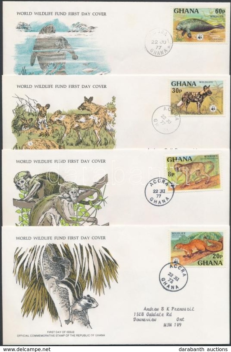 1976 WWF: Vadállatok Sor Mi 702-705 4 Db FDC-n - Otros & Sin Clasificación