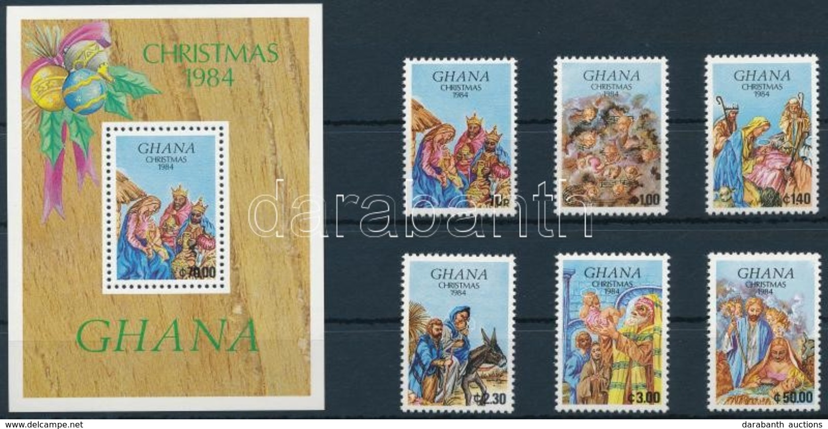 ** 1984 Karácsony Sor + Blokk,
Christmas Set + Block
Mi 1072-1077 + Mi 114 - Sonstige & Ohne Zuordnung