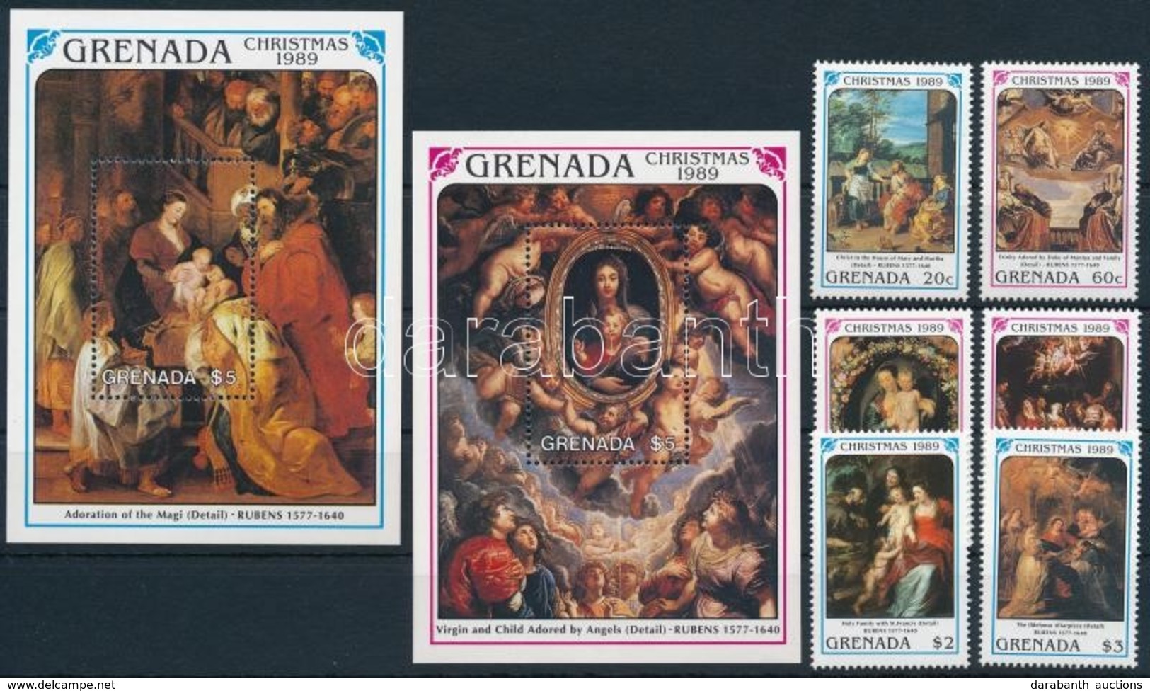 ** 1990 Karácsony, Rubens Festmények Sor + Blokksor,
Christmas, Rubens Paintings Set + Blockset
Mi 2060-2065 + Mi 234-23 - Other & Unclassified