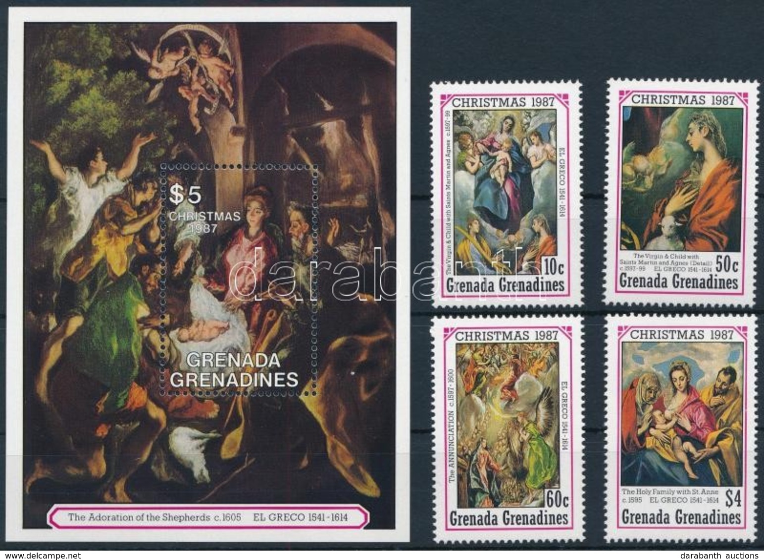 ** 1987 Karácsony Sor + Blokk,
Christmas Set + Block
Mi 934-937 + Mi 141 - Other & Unclassified