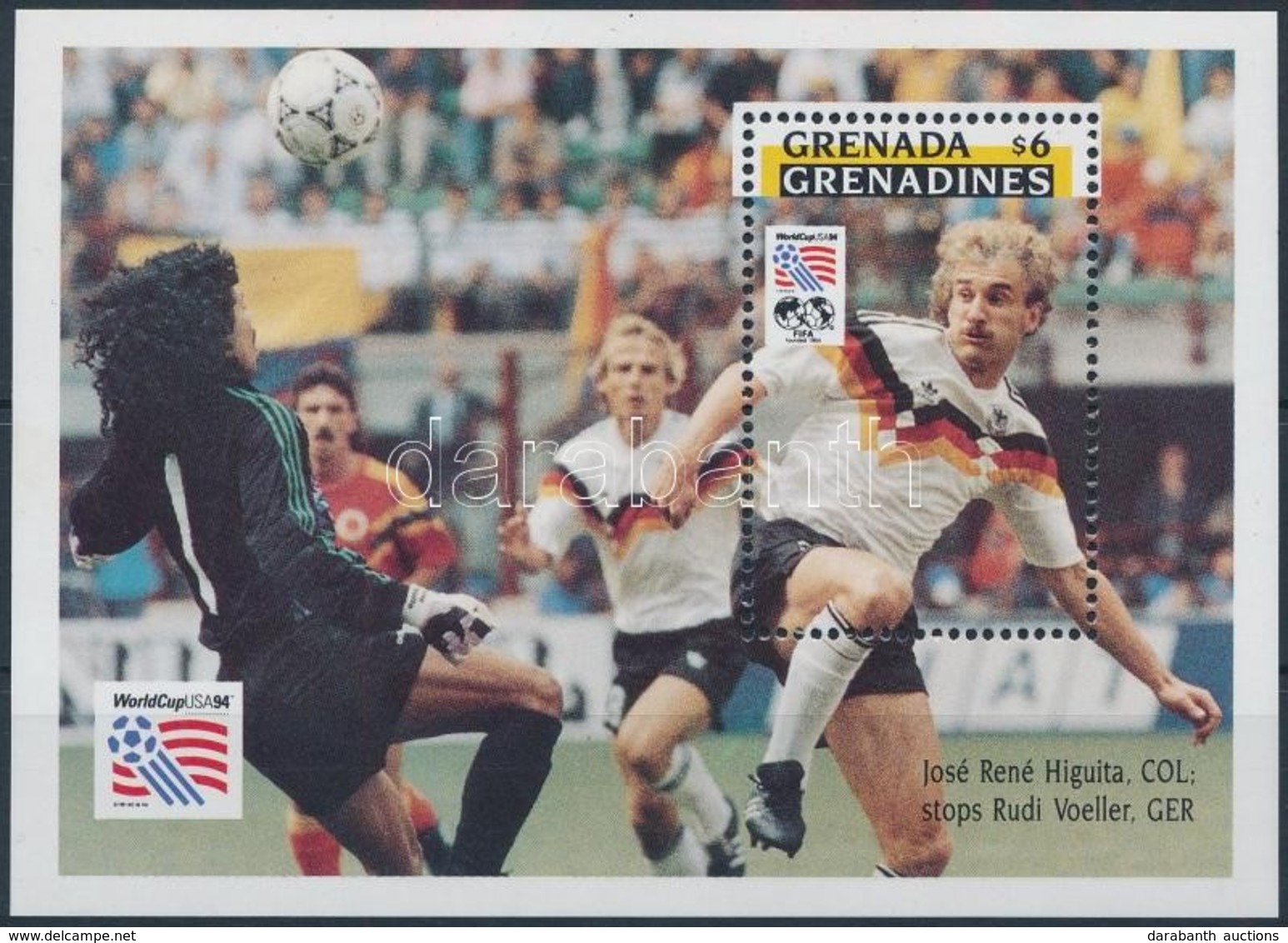 ** 1993 Labdarúgó-világkupa 1994, USA Blokk,
Football World Cup 1994, USA Block
Mi 285 - Sonstige & Ohne Zuordnung