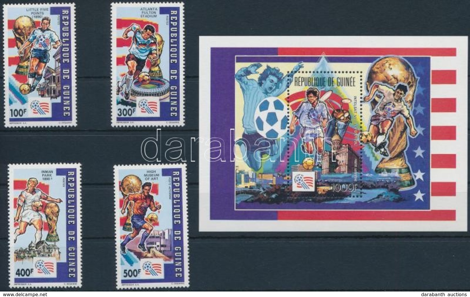 ** 1992 Labdarúgó-világkupa 1994, USA Sor + Blokk,
Football World Cup 1994, USA Set + Block
Mi 1367 A - 1370 A + Mi 410  - Otros & Sin Clasificación