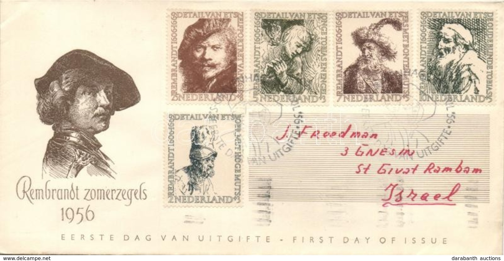 1956 Rembrandt Sor FDC-n Mi 672-676 - Other & Unclassified