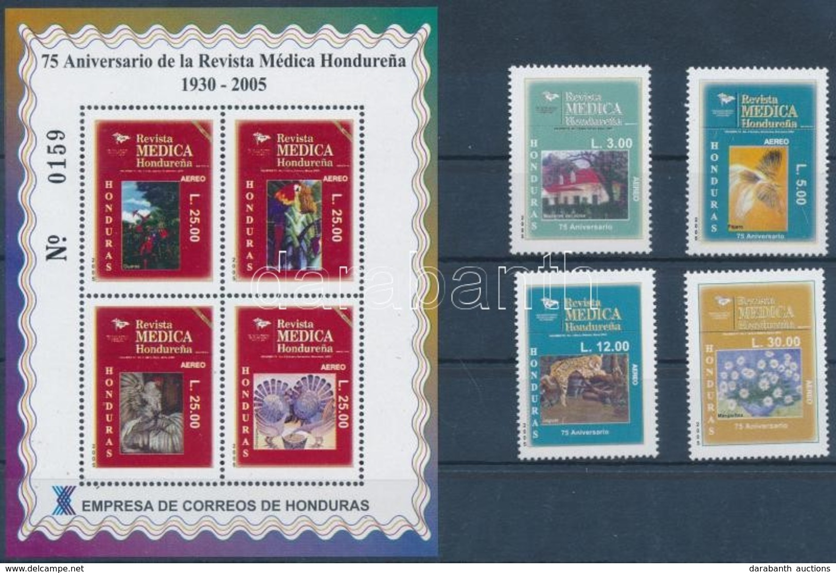 ** 2005 75 éves A Médica Folyóirat Sor + Blokk Mi 1775-1778 + 82 - Other & Unclassified