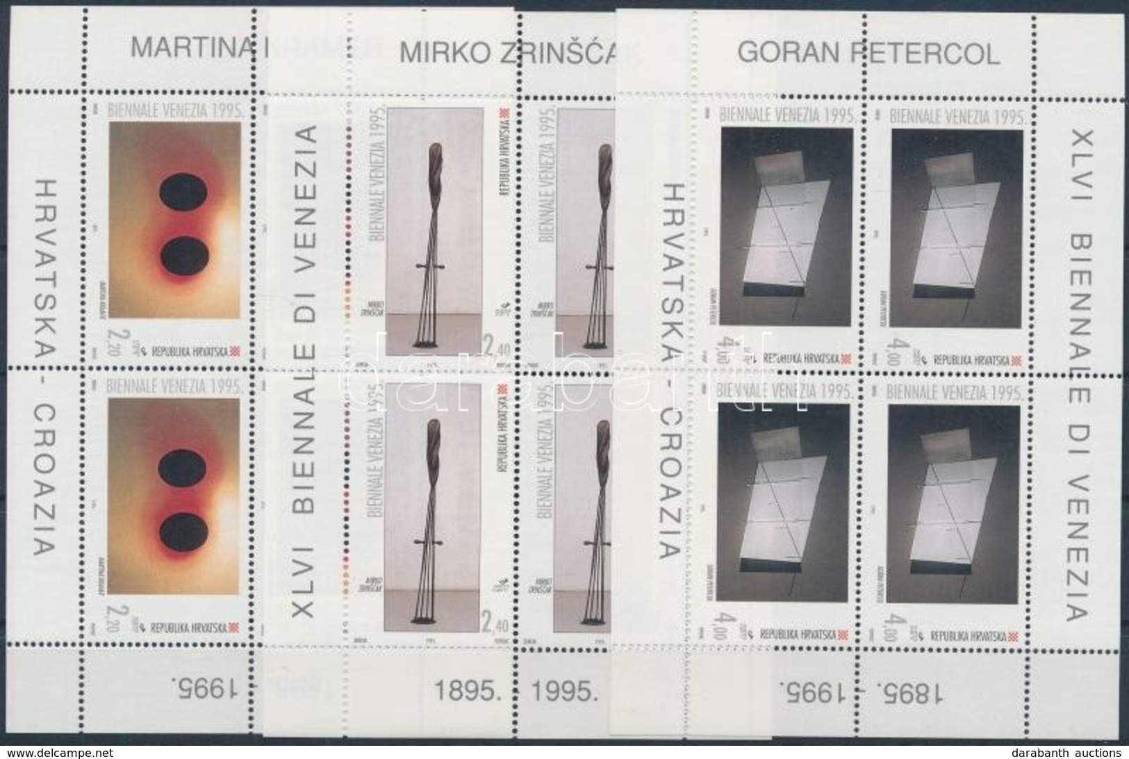 ** 1995 A Velencei Biennálé 100. évfordulója Kisív Sor,
100th Anniversary Of The Venice Biennale Mini Sheet Set
Mi 324-3 - Otros & Sin Clasificación