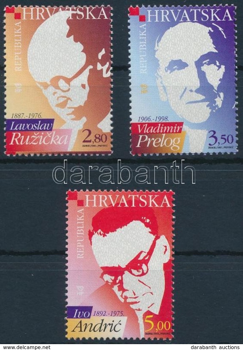 ** 2001 Horvát Nobel-díjasok Sor,
Croatian Nobel Prize Winners Set
Mi 594-596 - Otros & Sin Clasificación