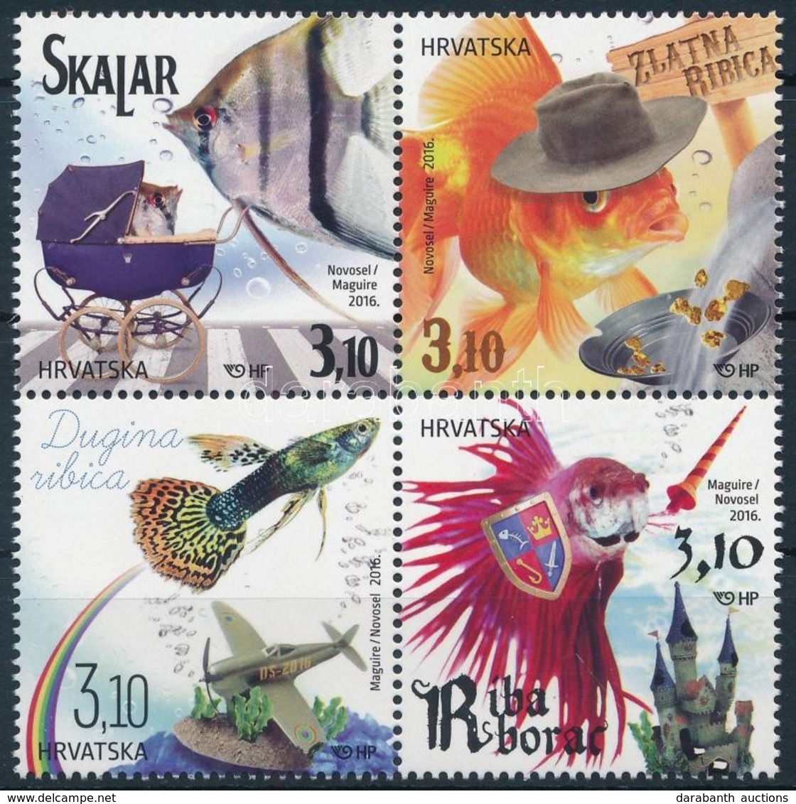 ** 2016 Halak Négyestömb,
Fishes Block Of 4
Mi 1212-1215 - Otros & Sin Clasificación