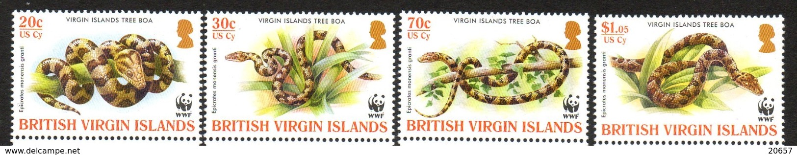 Virgin Islands Iles Vierges Britaniques 1027/30 Boa Arboricole - Unused Stamps