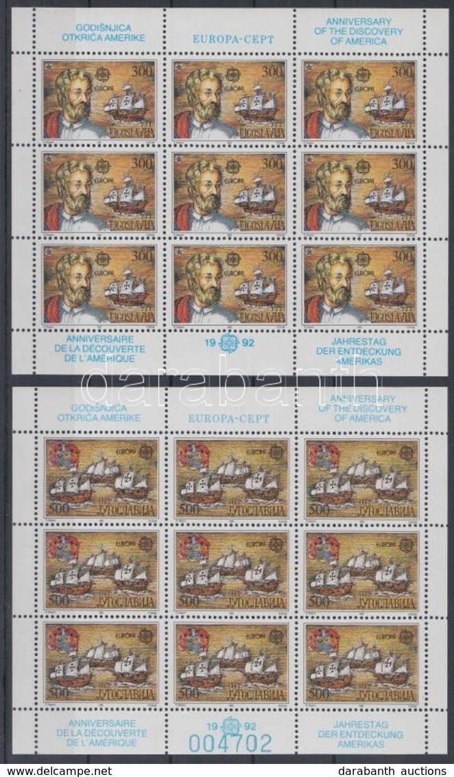 ** 1992 Europa CEPT Kisív Sor / Mi 2534-2535 Minisheets - Otros & Sin Clasificación