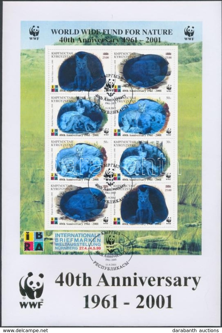 2001 40 éves A WWF, Rókák Hologramos Kisív Felülnyomással FDC-n Mi 249-252 - Sonstige & Ohne Zuordnung