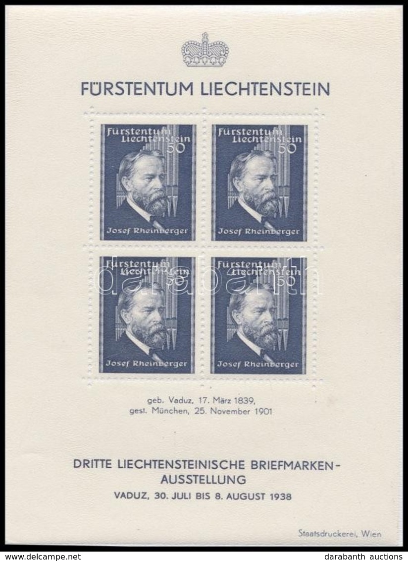 ** 1938 Josef Rheinberger Születésnapjának 100. évfordulója Blokk Mi 3 (EUR 80.00) - Otros & Sin Clasificación