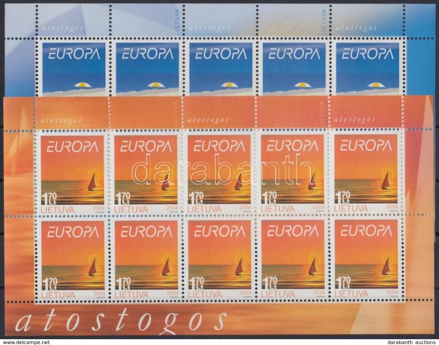 ** 2004 Europa CEPT, Ünnepek Kisív Sor Mi 842-843 - Sonstige & Ohne Zuordnung