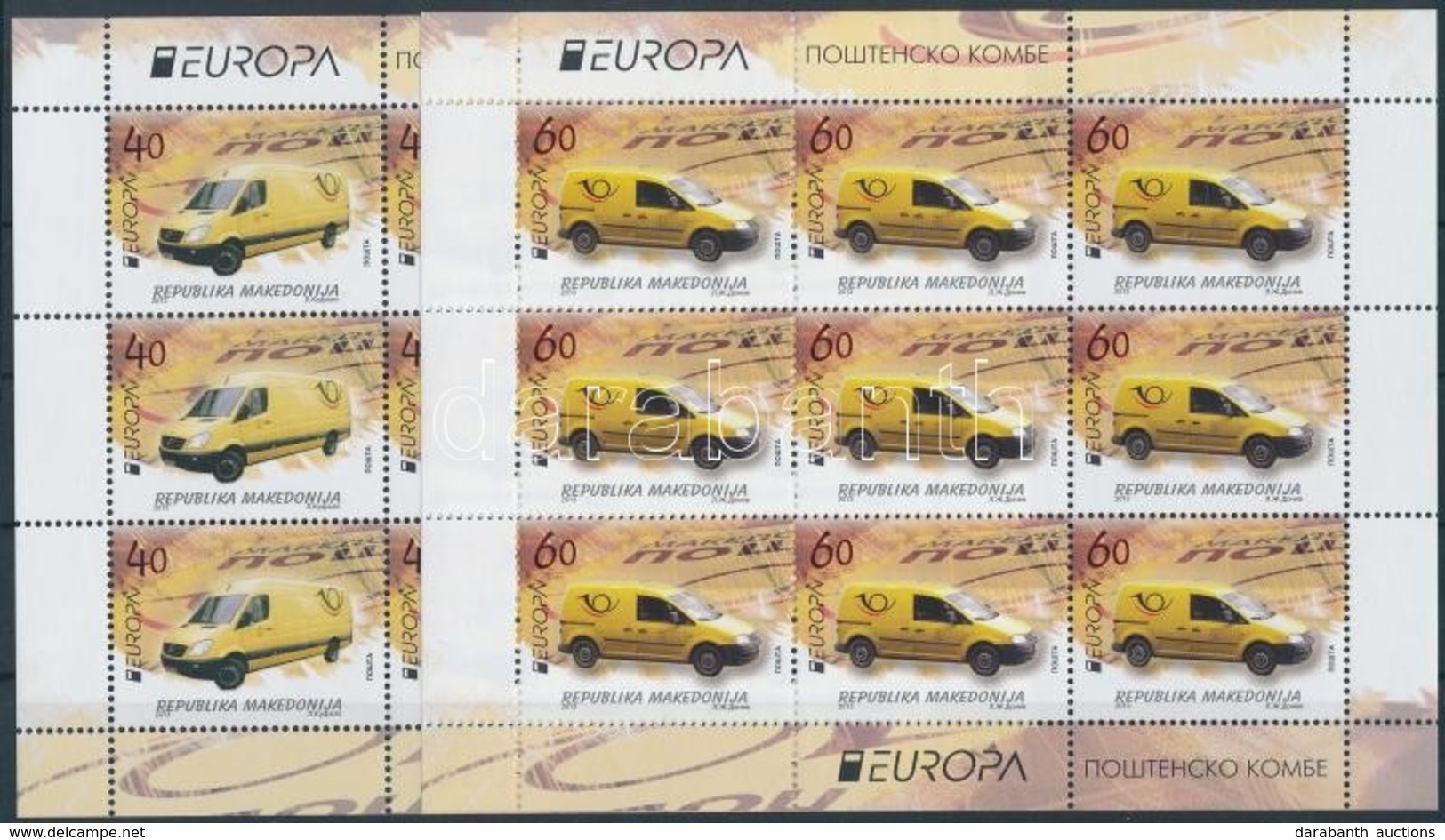 ** 2013 Europa CEPT Postai Járművek Kisívpár Mi 656-657 - Sonstige & Ohne Zuordnung