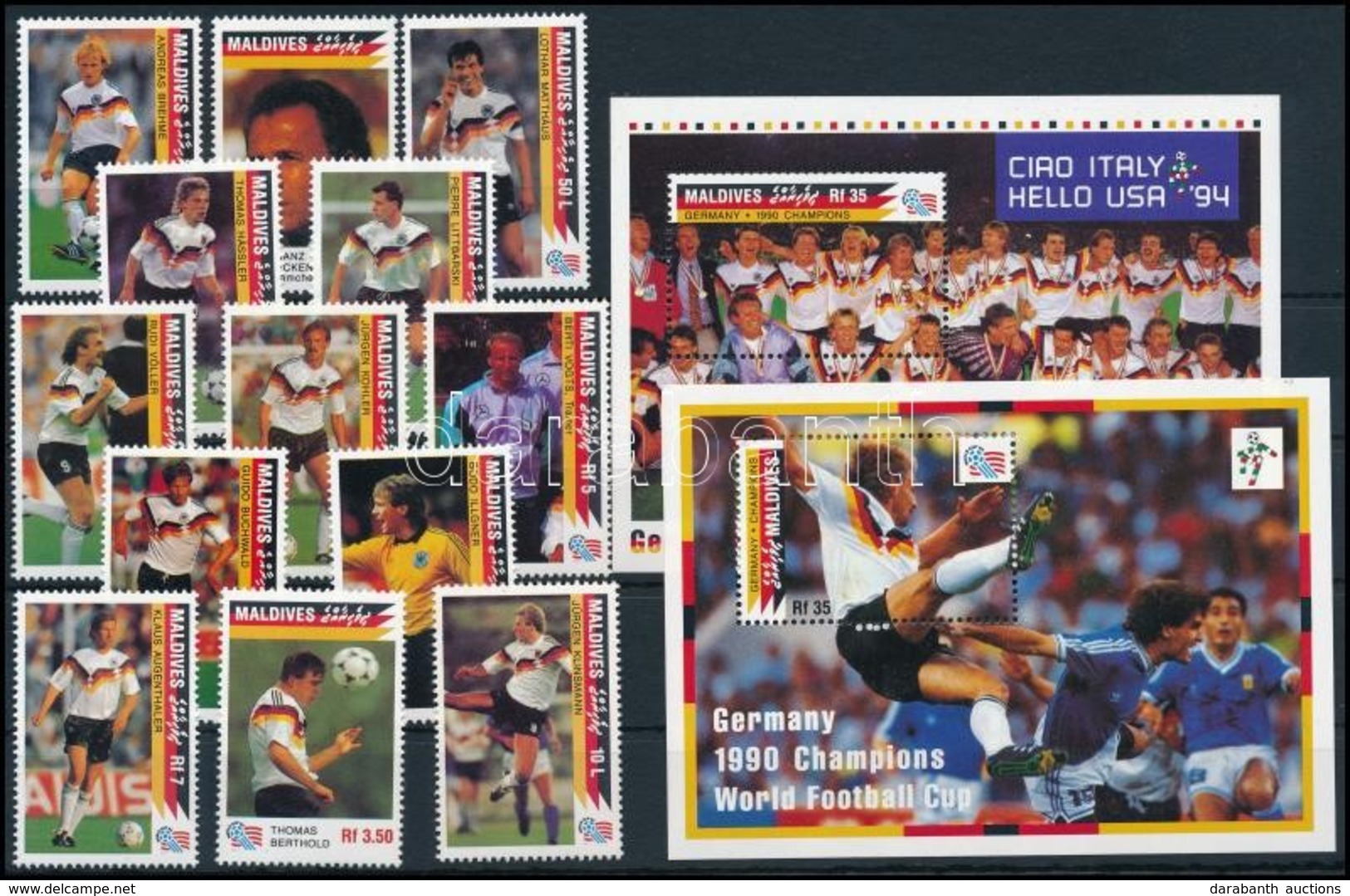 ** 1992 Labdarúgó-világkupa 1994, USA Sor + Blokksor,
Football World Cup 1994, USA Set + Blockset
Mi 1758-1770 + Mi 236- - Otros & Sin Clasificación