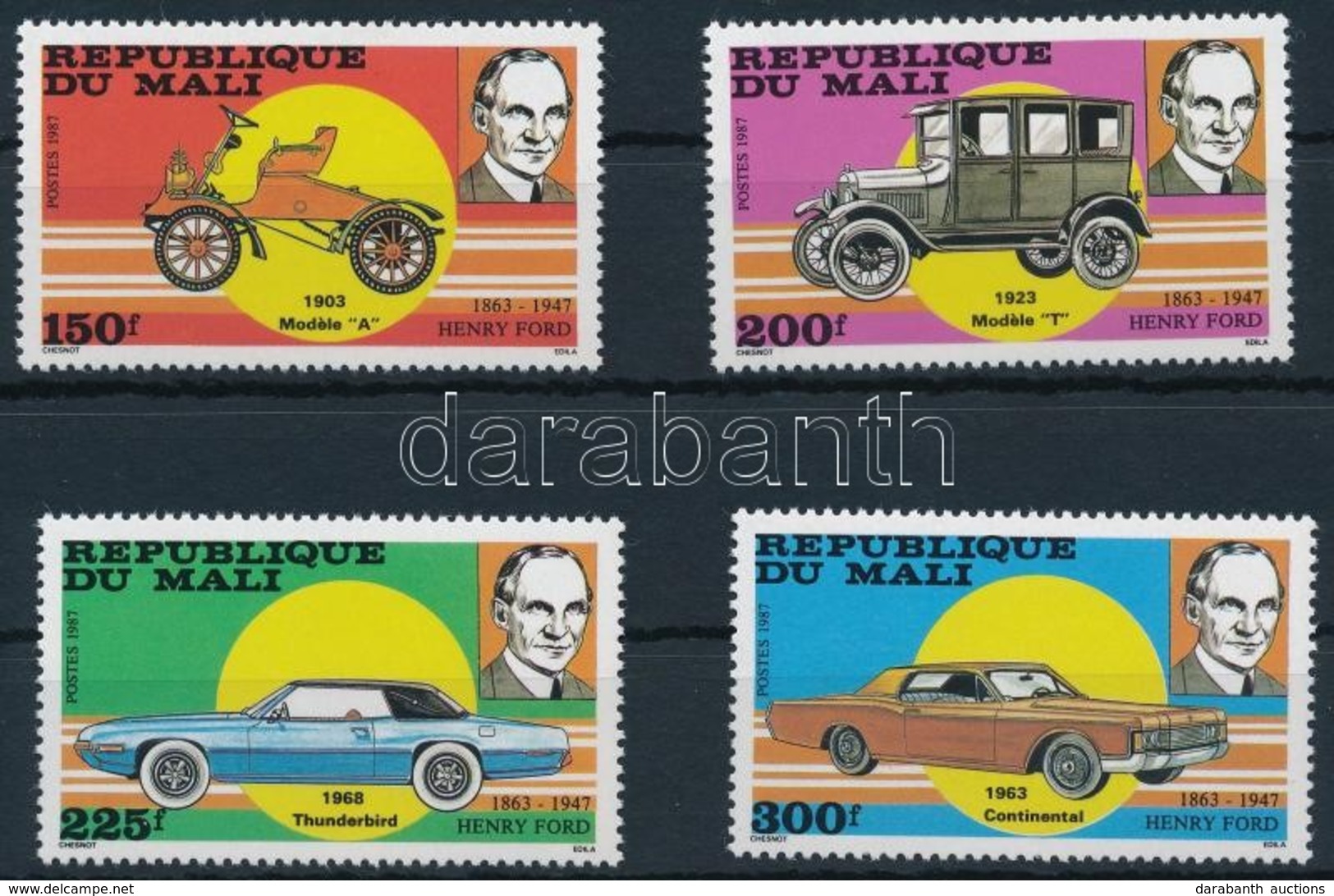 ** 1987 Henry Ford Sor,
Henry Ford Set
Mi 1089-1092 - Otros & Sin Clasificación