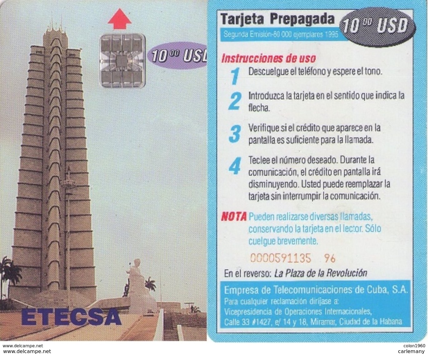 TELECARTE PHONECARDS TARJETAS TELEFONO CUBA INTERTEL 1 TC - Cuba