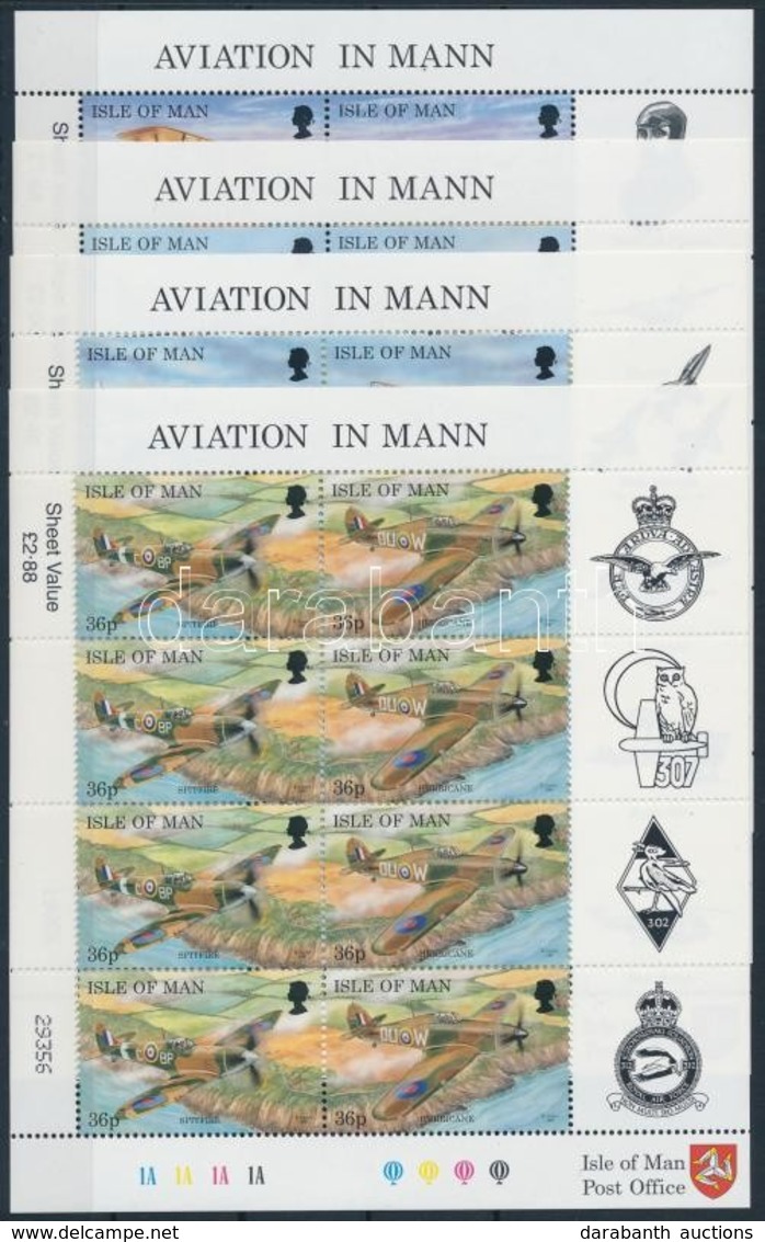 ** 1997 Repülőgépek Sor 4 ívszéli Párban + Kisívsor Mi 722-729 (2 Stecklapon) - Sonstige & Ohne Zuordnung