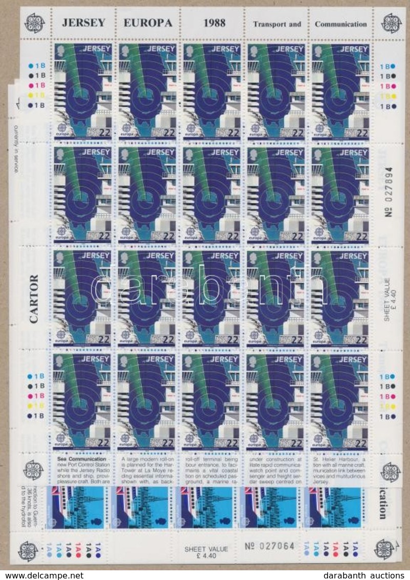 ** 1988 Europa CEPT Közlekedés és Távközlés Kisívsor Mi 435-438 - Sonstige & Ohne Zuordnung