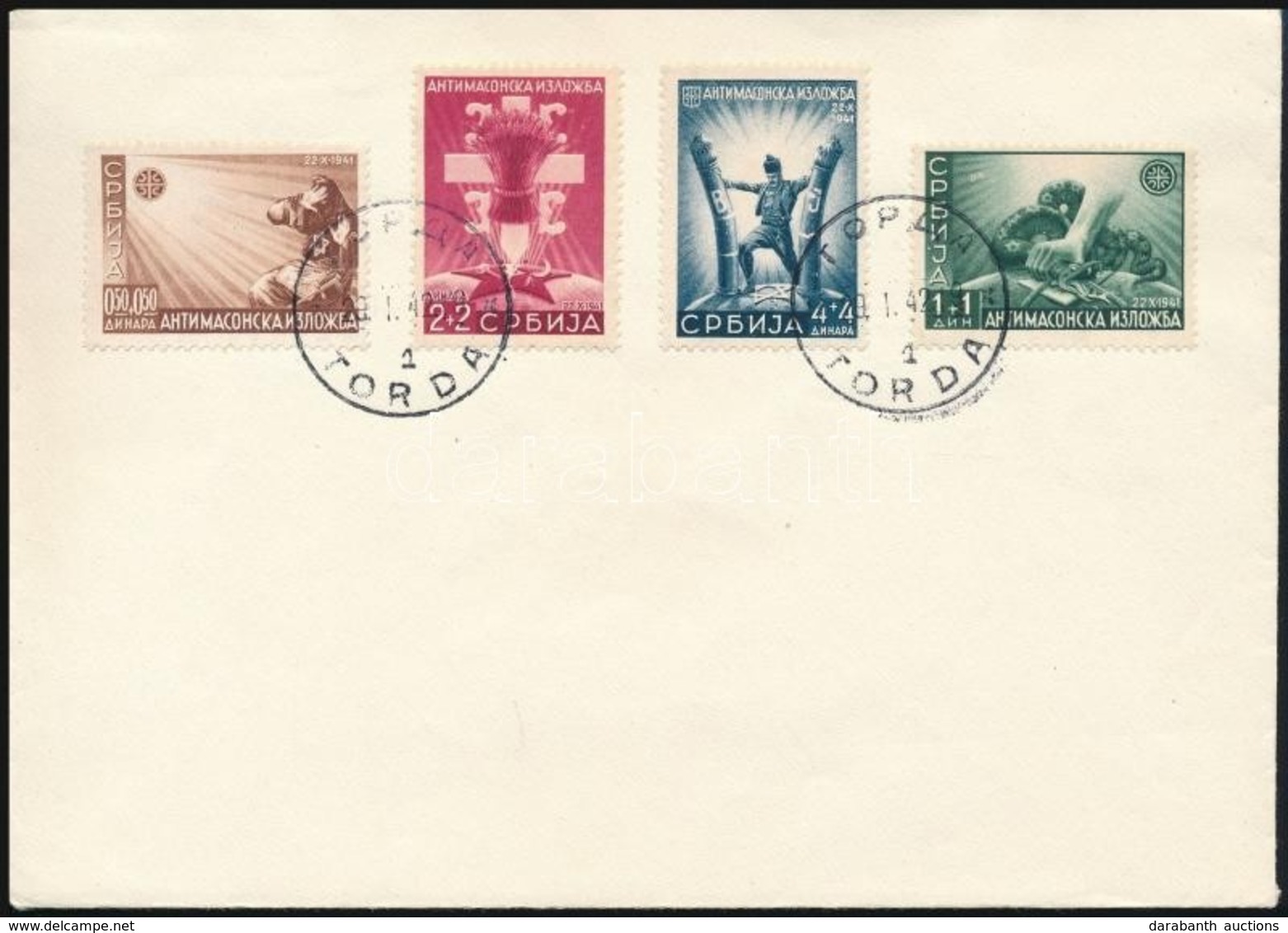 Szerbia 1942 Kiállítás Sor Mi 58-61 FDC-n - Altri & Non Classificati