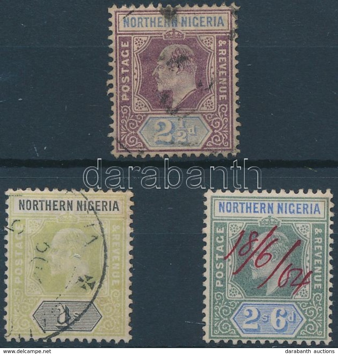 O Észak-Nigéria 1902 Mi 13 + 16-17 (Mi 17 Kézzel érvénytelenített) - Sonstige & Ohne Zuordnung